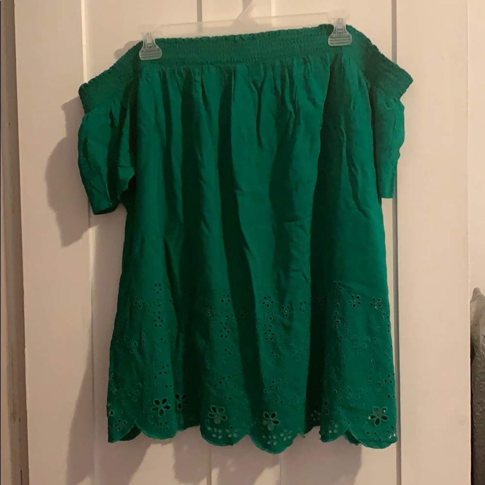 Off the shoulder eyelet blouse